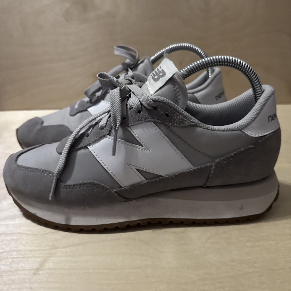 New Balance 237 Mens 7 D Grey White Lifestyle Sneakers Shoes Casual MS237GE - Picture 3 of 7